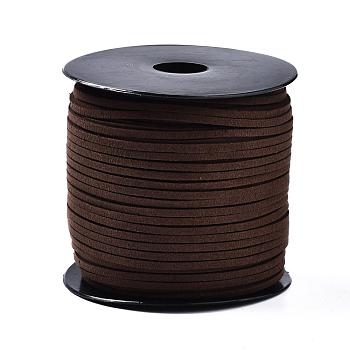 Eco-Friendly Faux Suede Cord, Faux Suede Lace, Coconut Brown, 3.0x1.4mm, about 98.42 yards(90m)/roll