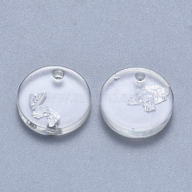 Silver Flat Round Cellulose Acetate Charms