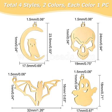 unicraftale 8pcs8スタイル201ステンレススチールペンダント(STAS-UN0034-66)-5