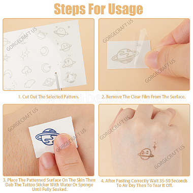 6 Sheets 6 Style Cool Sexy Body Art Removable Temporary Tattoos Paper Stickers(DIY-GF0007-13)-6