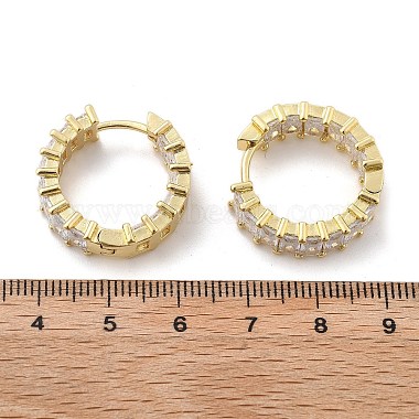 Brass Micro Pave Cubic Zirconia Huggie Hoop Earrings(EJEW-K083-37G-B)-3