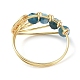 Natural Apatite Copper Round Beaded Finger Ring(RJEW-TA00103-04)-4