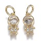 Brass Micro Pave Clear Cubic Zirconia Pendants(ZIRC-Z003-17G)-1