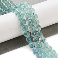 Natural Blue Fluorite Beads Strands, Grade A, Round, 6mm, Hole: 0.8mm, about 57pcs/strand, 15.5 inch(X-G-E112-6mm-2)