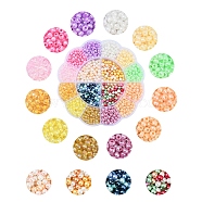 Glass Beads Set, Including Round Ceylon & Transparent Inside Colours Luster & Trans & Pearlized Glass Seed Beads, Mixed Color, Beads: 4~5x2.5~4.5mm, Hole: 1~1.5mm, 1360~1480pcs/box(DIY-YW0003-42)