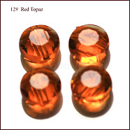 Imitation Austrian Crystal Beads, Grade AAA, K9 Glass, Faceted, Flat Round, Dark Orange, 10x5mm, Hole: 0.9~1mm(SWAR-F065-10mm-12)