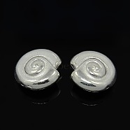 Tibetan Style Alloy Beads, Lead Free & Cadmium Free, Silver Color Plated, Helix, about 14mm in diameter, 7mm thick, hole: 1mm(X-K095H021)