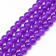 Baking Painted Glass Beads Strands, Imitation Opalite, Round, Blue Violet, 6mm, Hole: 1.3~1.6mm, about 133pcs/strand, 31.4 inch(DGLA-Q023-6mm-DB32)