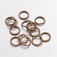 Brass Jump Rings, Cadmium Free & Lead Free, Open Jump Rings, Antique Bronze, 18 Gauge, 8x1mm, Inner Diameter: 6mm, about 400pcs/50g(X-JRC8MM-AB)