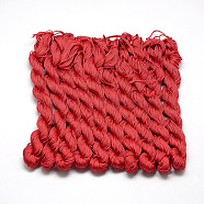 Braided Polyester Cords, Red, 1mm, about 28.43 yards(26m)/bundle, 10 bundles/bag(OCOR-Q039-001)