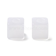 Resin European Beads, Large Hole Cube Beads, White, 10x10x10mm, Hole: 4.4mm(RESI-Z030-02)