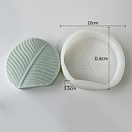 Silicone Candle Holder Molds, Resin Casting Molds, for UV Resin, Epoxy Resin Craft Making, Leaf, White, 11.6x12x3.5cm(PW-WG84762-02)