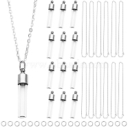 64Pcs DIY Necklaces Making Kit, Including 304 Stainless Steel Chain Necklaces and Handmade Blown Glass Pendants, Eco-Friendly Brass Jump Rings, Stainless Steel Color, 64pcs/set(DIY-SC0017-12)