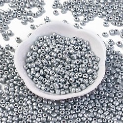 Baking Paint Glass Seed Beads, Silver, 12/0, 1.5~2mm, Hole: 0.5~1mm, about 30000pcs/bag(SEED-S001-K29)