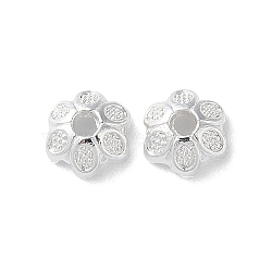 Alloy Bead Cap, Long-Lasting Plated, Flower 6 Petals, Silver, 5.5x2mm, Hole: 1.3mm(PALLOY-F309-44S)