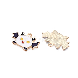 Halloween Theme Alloy Enamel Pendants, Light Gold, Bat, 16.5x26x1mm, Hole: 1.8mm(ENAM-T020-07E)