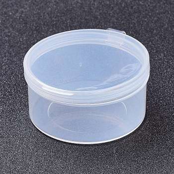 Transparent Plastic Bead Containers, with Hinged Lids, Column, Clear, 5.5x2.8cm, Inner Diameter: 4.6cm