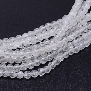 Natural Quartz Crystal Round Beads Strands, Rock Crystal Beads, 6~7mm, Hole: 1mm, about 60~64pcs/strand, 15 inch