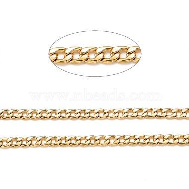 3.28 Feet Vacuum Plating 304 Stainless Steel Cuban Link Chains(X-CHS-G010-02G)-2