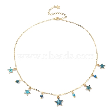 Medium Blue Starfish Natural Agate Necklaces