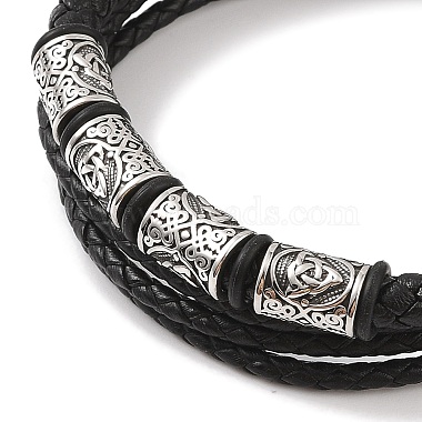 Braided Microfiber Leather Multi-strand Bracelets(BJEW-B096-24AS)-2