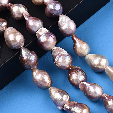 Natural Baroque Pearl Keshi Pearl Beads Strands(PEAR-S019-02D)-2