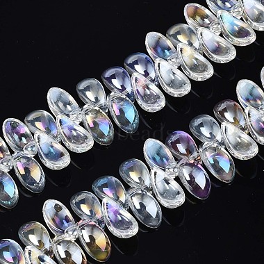 Clear AB Leaf Glass Beads