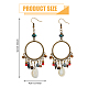 1 Pair Natural Shell & Synthetic Turquoise Chandelier Earrings(EJEW-FI0001-84)-2