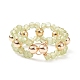 Gemstone & Brass Braided Beaded Circle Ring Wrap Stretch Ring for Women(RJEW-JR00542)-7