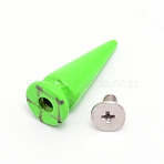 Zinc Alloy Rivets, with Iron Screw, Cone, Lawn Green, 25x10mm(PALLOY-WH0079-53F)
