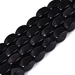 Natural Agate Beads Strands, Twist, Dyed, Black, 11~12.5x7~9x7~9mm, Hole: 0.7~1.2mm, about 32~33pcs/strand, 14.57~16.14 inch(37~41cm)(G-Q604-02A-01)