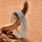 Spring Bracelets, Minimalist Bracelets, Steel French Wire Gimp Wire, for Stackable Wearing, Platinum, 0.15cm, Inner Diameter: 2-1/4 inch(5.85cm)(TWIR-T001-02P)
