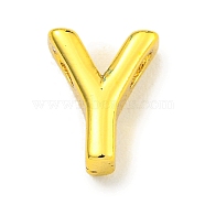 Brass Beads, Real 18K Gold Plated, Letter Y, 8x6.5x3mm, Hole: 1.8x1mm(KK-K354-07G-Y)