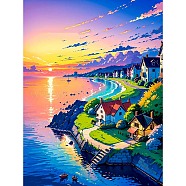 House Scenery DIY Diamond Painting Kit, Including Acrylic Board, Resin Rhinestones Bag, Diamond Sticky Pen, Tray Plate and Glue Clay, Colorful, 400x300mm(PW-WG65544-12)