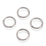 304 Stainless Steel Sleeper Earrings, Hoop Earrings, Hypoallergenic Earrings, Ring, Stainless Steel Color, 18 Gauge, 10.5x1mm(EJEW-O095-01A)