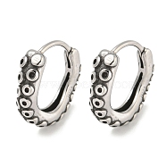 316 Surgical Stainless Steel Hoop Earrings, Flat Round, Antique Silver, 14.5x3.5mm(EJEW-D096-09K-AS)