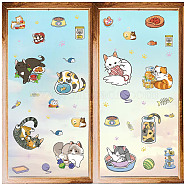 8 Sheets 8 Styles PVC Waterproof Wall Stickers, Self-Adhesive Decals, for Window or Stairway Home Decoration, Cat Shape, 200x145mm, 1 sheet/style(DIY-WH0345-144)