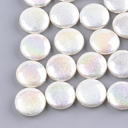 Acrylic Imitation Pearl Beads, AB Color, Flat Round, Seashell Color, 24.5x8.5mm, Hole: 1.5mm(OACR-S024-10)