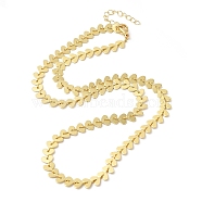 Brass Cobs Chain Necklaces for Women, Real 24K Gold Plated, 17.48 inch(44.4cm)(NJEW-G100-02G)