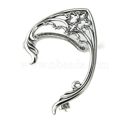 316 Surgical Stainless Steel Cuff Earrings, Left, Antique Silver, 62.5x43mm(EJEW-E300-13AS-01)