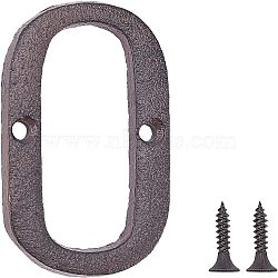 Iron Home Address Number, with 2pcs Screw, Letter.O, 74x46x5mm, Hole: 5.5mm(AJEW-WH0126-25O)