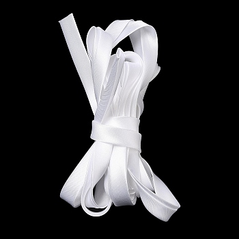 2M Satin Piping Trim, Polyester Ribbon for Cheongsam, Clothing Decoration, White, 3/8 inch(10mm), about 2.19 Yards(2m)/pc