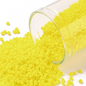 TOHO Round Seed Beads, Japanese Seed Beads, (42F) Opaque Frost Dandelion, 11/0, 2.2mm, Hole: 0.8mm, about 1111pcs/10g