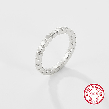 Rhodium Plated 925 Sterling Silver Fingers Rings, with 925 Stamp, Platinum, Inner Diameter: 16mm