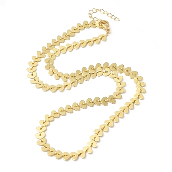 Brass Cobs Chain Necklaces for Women, Real 24K Gold Plated, 17.48 inch(44.4cm)