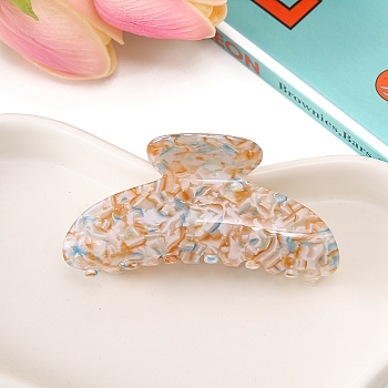 Flower Pattern Acrylic Claw Hair Clips, Hair Accessories for Women & Girls, Chocolate, 40x85mm