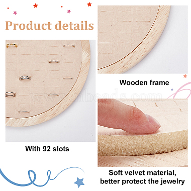 92-Slot Flat Round Wooden Finger Rings Display Stands(EDIS-WH0022-14A)-3