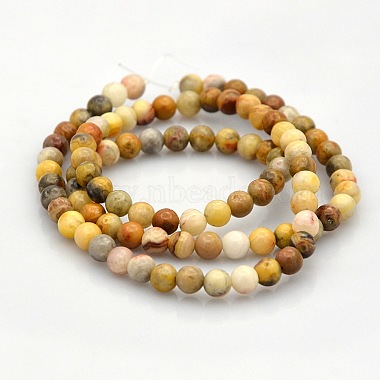 Natural Crazy Agate Round Beads Strands(G-N0120-16-4mm)-2