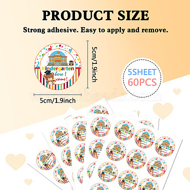 5 Sheets Round Dot PVC Waterproof Decorative Sticker Labels(DIY-WH0481-05)-2