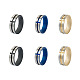 6Pcs 3 Colors Stainless Steel Plain Band Rings(RJEW-CF0001-02)-2
